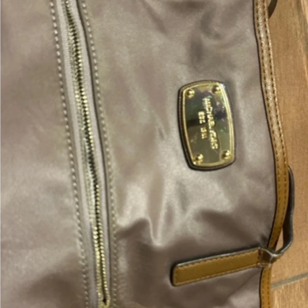 Classic Large Brown Tote Bag with Gold Hardware